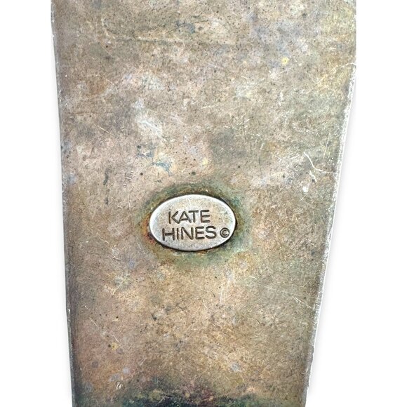 Kate Hines Geometric Modernist Sculptural Diamond Brooch Signed 29.89g - Picture 3 of 9